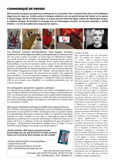 Retrouvez le communiqué de presse de la dernière installation de DEC